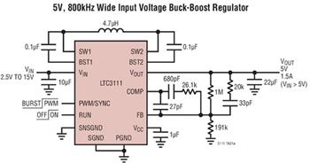 Application Circuit Diagram - Analog Devices Inc. LTC31xx Synchronous Buck-Boost DC-DC Converters