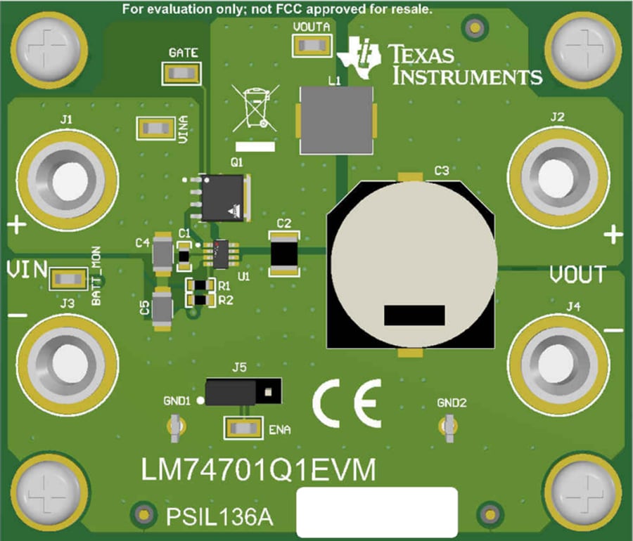 Mechanical Drawing - Texas Instruments LM74701Q1EVM Controller Evaluation Module