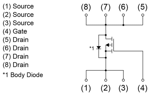 Schematic - ROHM Semiconductor RH7P04BBKFRA 100V N-Channel Power MOSFET