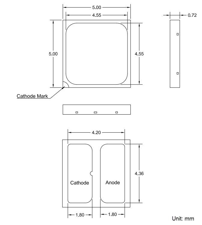 Mechanical Drawing - Lumileds LUXEON 5050 HE Plus LEDs