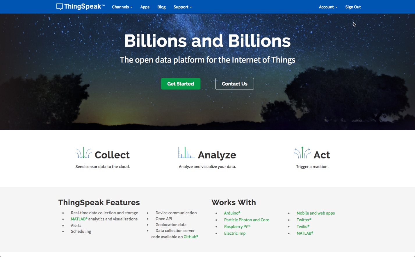 ThingSpeak platform
